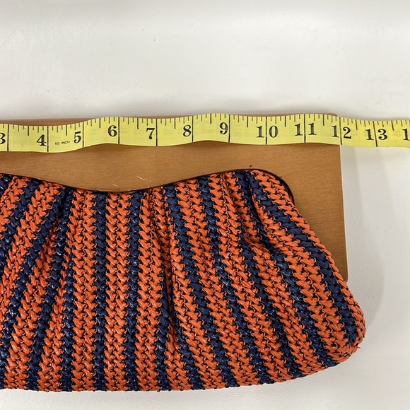 Urban Expressions Marina Clutch Woven Straw Handbag MOD Wood Handle - Picture 8 of 11